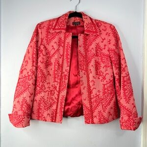 Like New! Juliana Collezione embroidered pink red jacket size 2